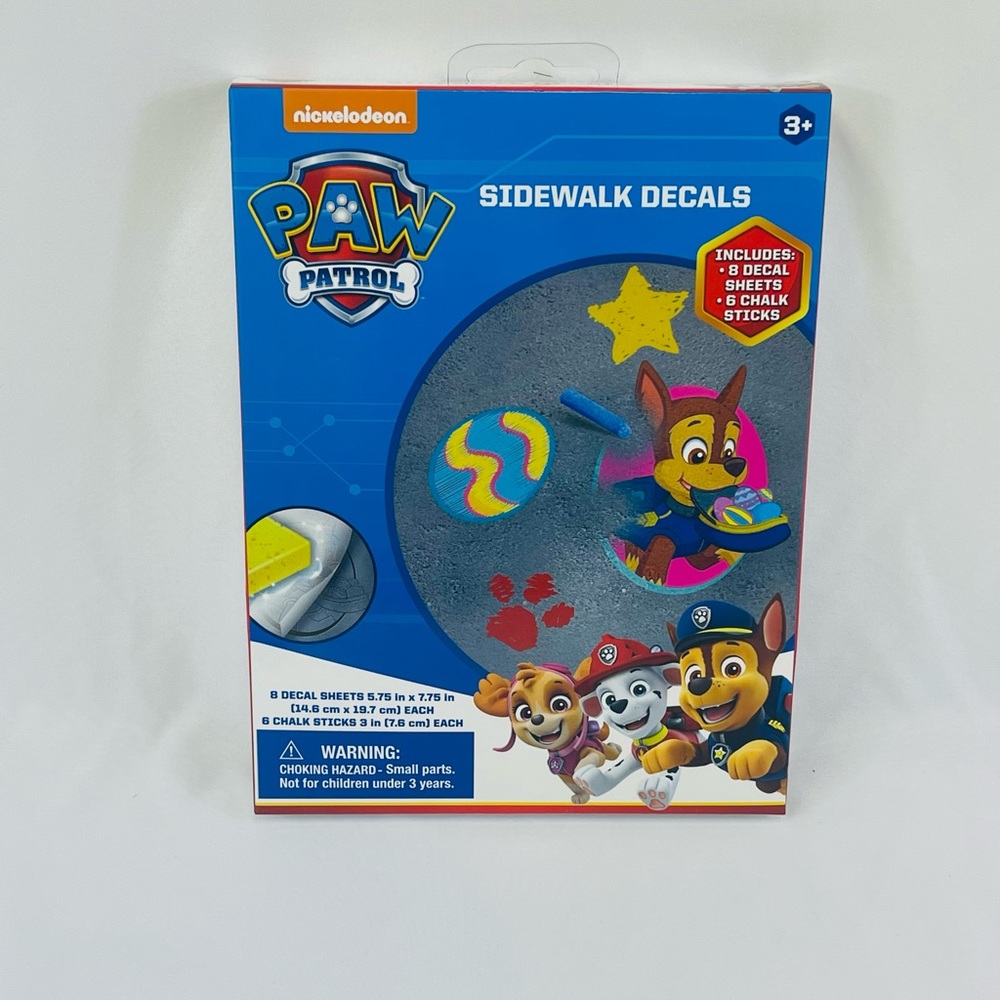 Brand New Paw Patrol Sidewalk Decals & Chalk Sticks Set